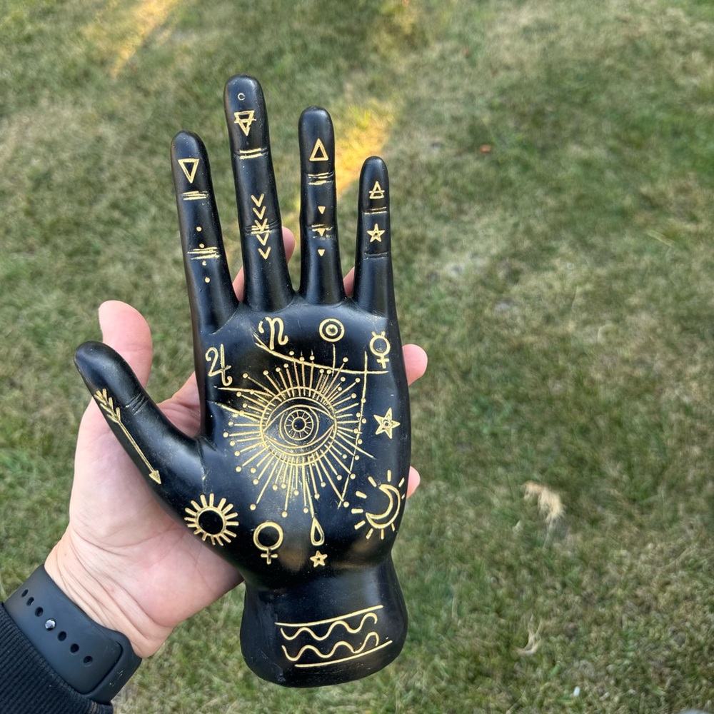 Spooky Night 10” Celestial Astrology Symbols Fortune Teller Hand Palm Reading
